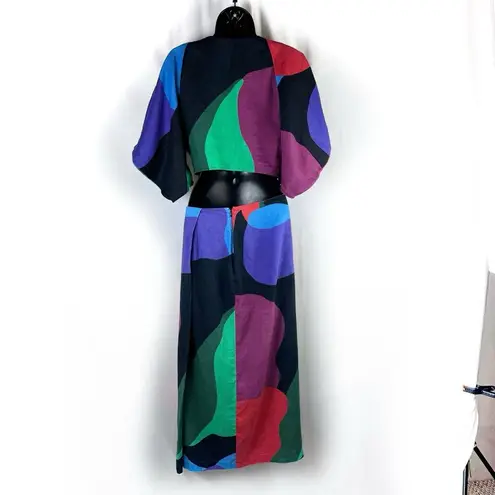 Mara Hoffman Raya Tie Front Cropped Top & Sunja Skirt Set Multicolor Size 2