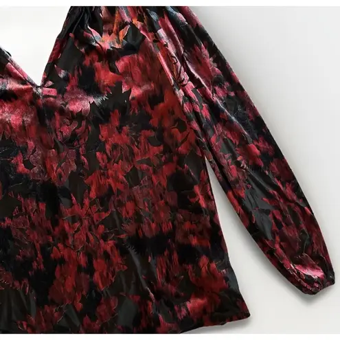 Ella Womens Velvet Burnout Top Size Small Black Sheer Vamp Whimsigoth