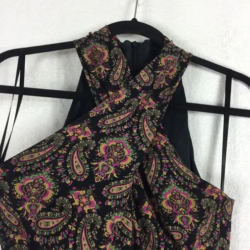 Kobi Halperin Tara Jumpsuit Size 2 Paisley Boho Silk Crisscross Halter Cropped