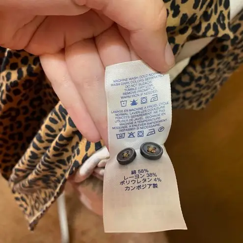 Lands' End Animal Print Long Sleeve Dress Black