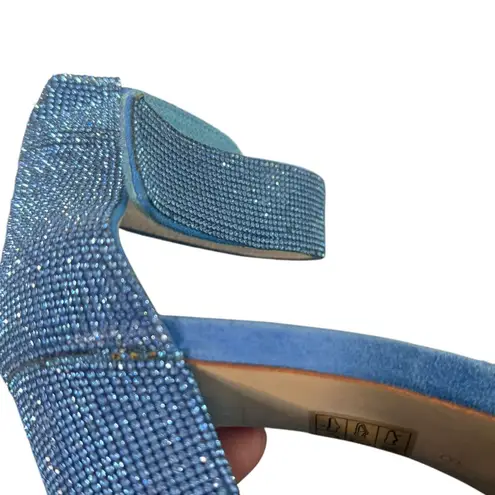 Jeffrey Campbell Share  Blue Rhinestone Sandal Heel Size 8 Right Shoe Only Ampute