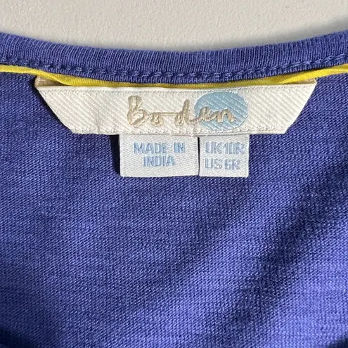 Boden Dress Womens‎ 6R Purple Eyelet Embroidered Shift Short Sleeve Above Knee Size 6