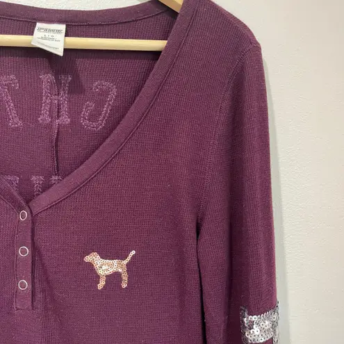 Victoria’s Secret PINK Naughty Is The New Nice Holiday One Piece Pajamas L Red Size L