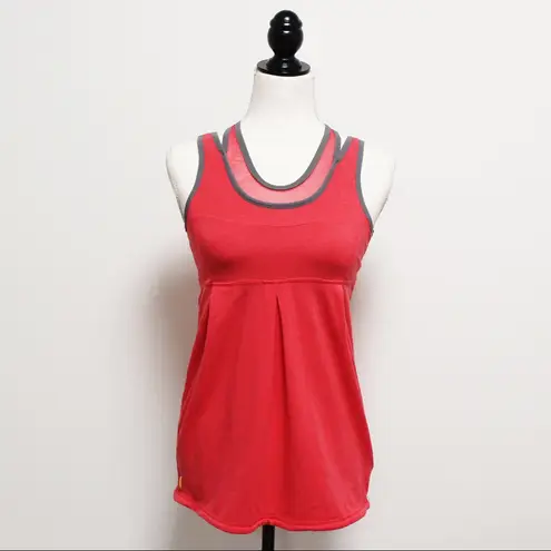 Lole Coral Gray Ella Tank Organic Cotton Built in Sports Bra