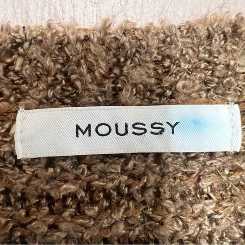 MOUSSY Brown Fringe Boho Slouchy Oversized Sweater One Size Chunky Cozy Hippie Size M