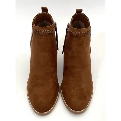 Dolce Vita Heeled Pointed Toe Suede Western Bootie Brown Tan Size 8 NEW