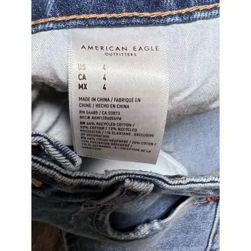 American Eagle Womens Size 4 Highest Rise Baggy Denim Jean Shorts Blue Casual