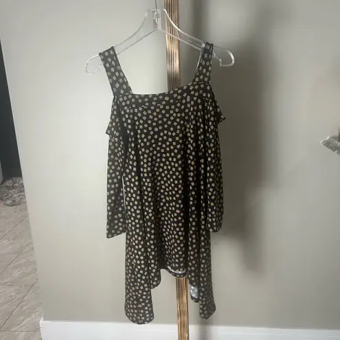 Pretty Women Made in USA Black & Tan Cold Shoulder Dress Size Small