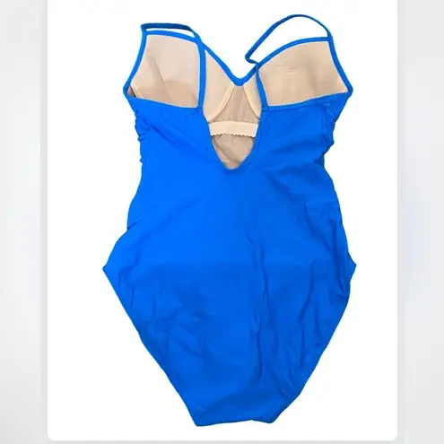 Newport News NWT Sun Streak Royal Blue One Piece Swimsuit 14 T 14T Vintage