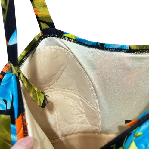 VTG It Figures Womens Floral Swimdress 22W Tropical One Piece Black Skirt Resort