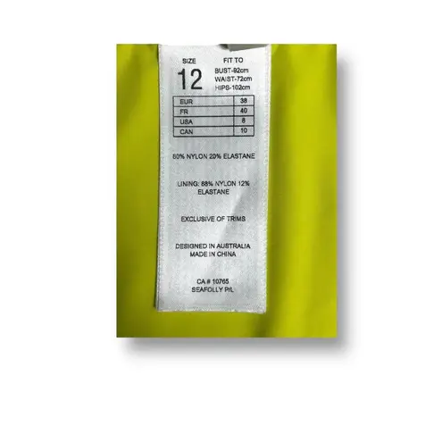 Seafolly US 8 Summer of Love High Cut Bikini Bottom Yellow Floral NWT Swim Pant