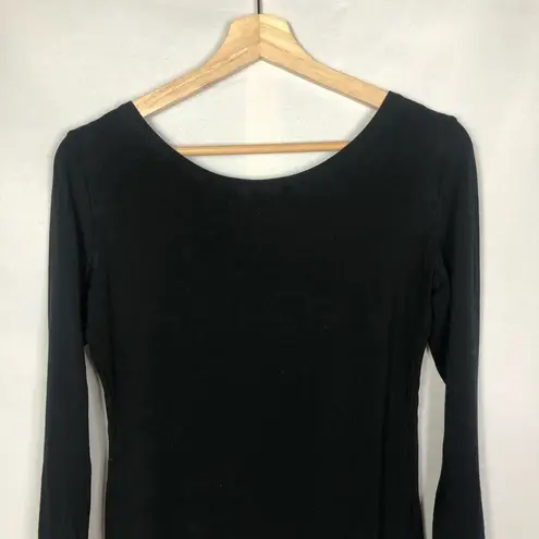 Cut Loose Black 3/4 Raglan Sleeve Round Neck Top S