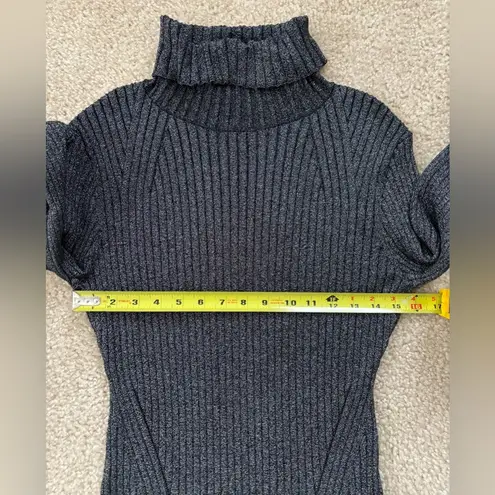 ALLSAINTS NWOT Sweater Dress Size Large Black/Silver Juliette Ribbed Turtleneck