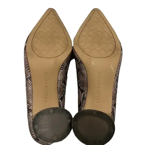 Kelly & Katie Gray Maysa Snake Print Pointed Toe Acrylic Block