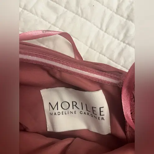 Mori Lee dusty rose pink formal chiffon dress