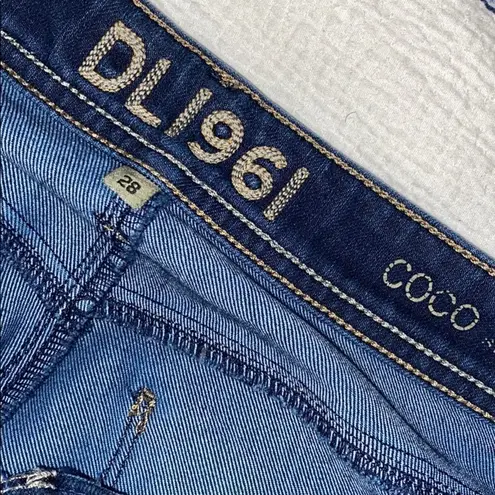 DL1961 Coco Curvy Straight Leg Mid Rise Dark Wash Blue Denim Jeans size 28