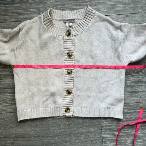 Sincerely Jules Cream Matching Cardigan Cropped Sweater Set Cozy Warm Winter M Size M
