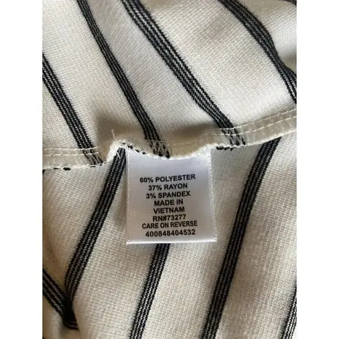 Elle Brand Women's Black/White Striped Circle Skirt Front Pleats Size XL