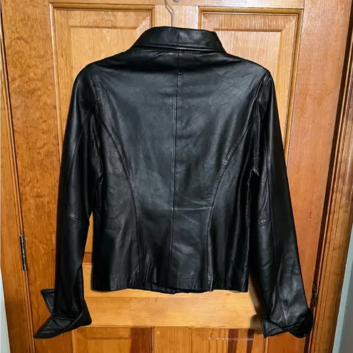 Attention Brand Trending Fitted Genuine Leather Moto Jacket MEDIUM