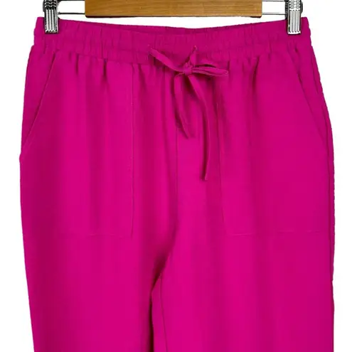 New Happily Grey Cozy Drawstring high rise wide leg Lounge Pink Pants Medium