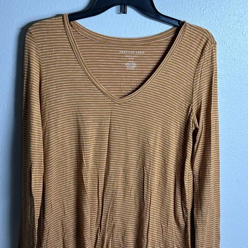 American Eagle  Women Stripe Soft & Sexy Slub Long Sleeve Shirt Size S.