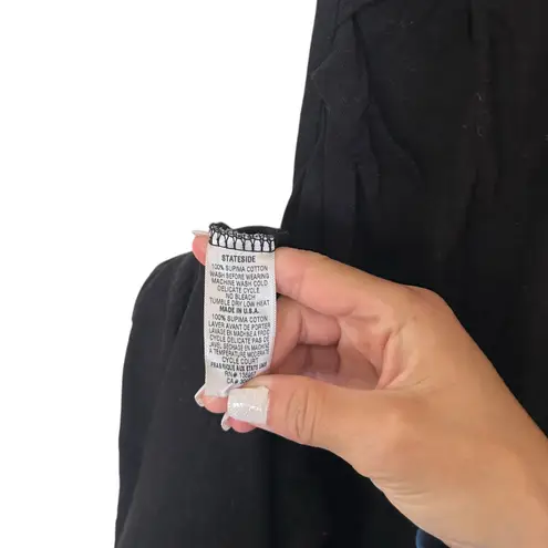 Stateside Black Supima Cotton Short Sleeve Maxi Dress Sz S