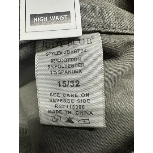 Judy Blue New Judy Olive Green Garment Dyed Wide Leg Crop High Waist Pants 15/32