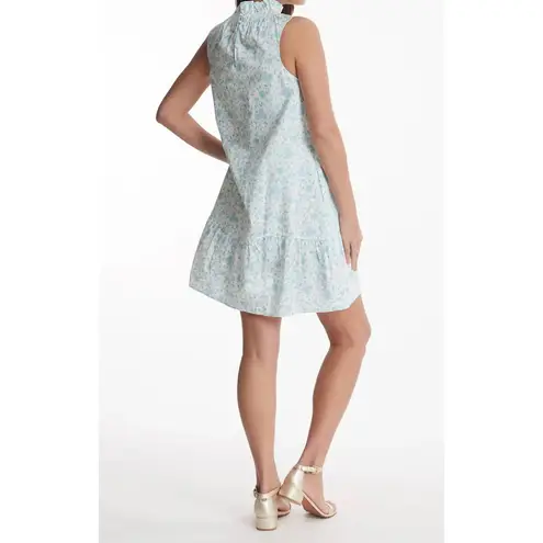 Tyler Boe Poppy Slvls Bottom Ruffle Toile Dress In Multi Blue