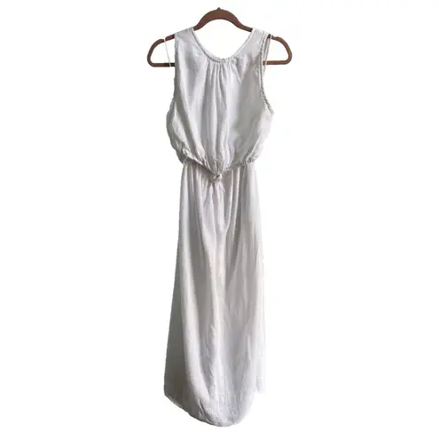 Faithfull the Brand Zeta Cutout Sleeveless Linen Maxi Dress White M