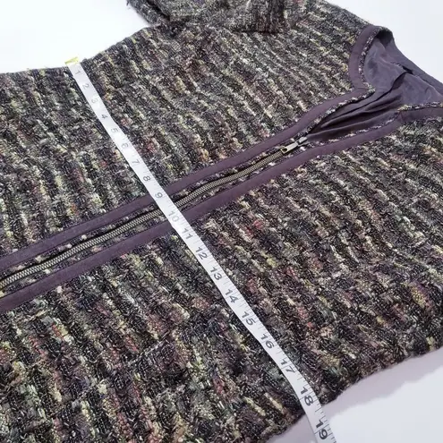 Lafayette 148 Lafayette New York 148 Academia Wool Blend Tweed Blazer Front Zipper