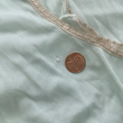 Vintage Lace Trim Embroidered Flowers Panel Nightgown Size 36