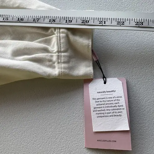 Avec Les Filles Oversized Denim Jean Jacket Off White Ruffled Feminine Sleeve M