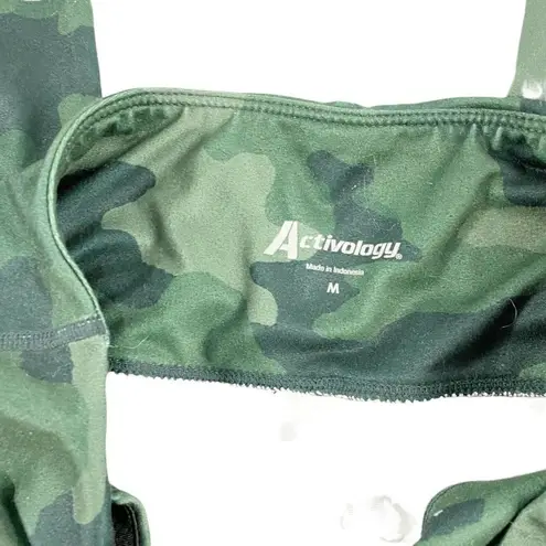 Activology Green Camouflage Stretch Leggings Sz M High Rise Activewear