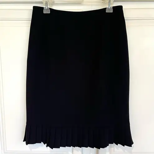 Le Suit Womens 10 Black Jacket Skirt Suit Single Breasted Accordion Pleat Hem