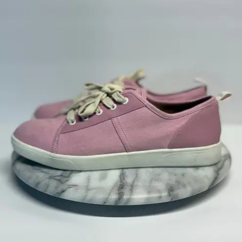 Vionic Shoes Woman's 7 Pink Canvas Lace Up Sunny Pisces Arch Support Comfort