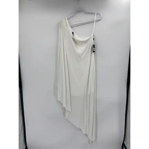 Mac Duggal 11247 Ivory One Shoulder Asymmetrical One Shoulder Kimono Dress NWT