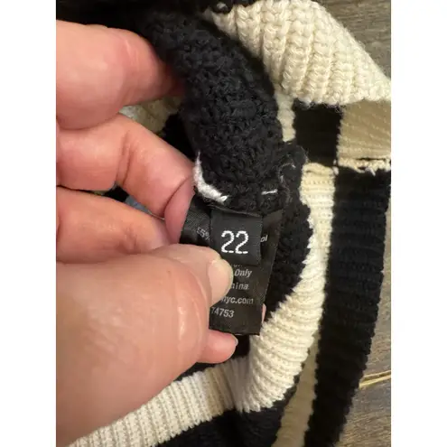 Tome NYC Crossover Black Stripped Knit Sweater Size 22 Merino Wool Cotton - Image 8