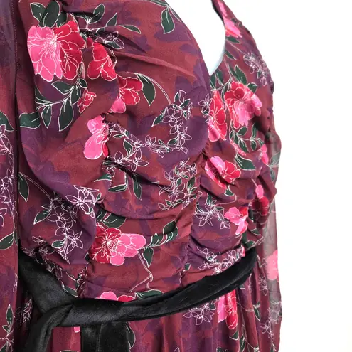 Eloquii  Elements Women's Chiffon Midi Plus Dress Size 18  with Belt NWT