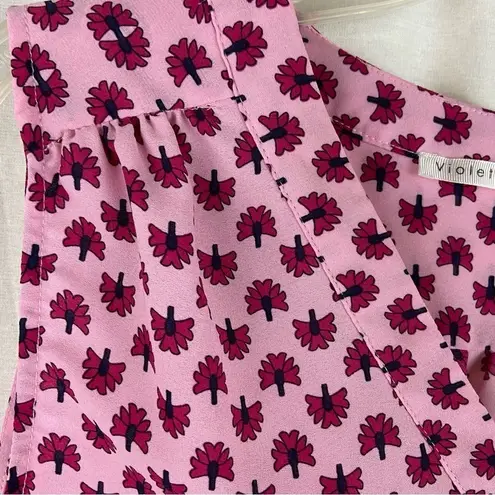 Violet+Claire Pink Mixed Print Boho Sleeveless Blouse Feminine Girly Gypsy