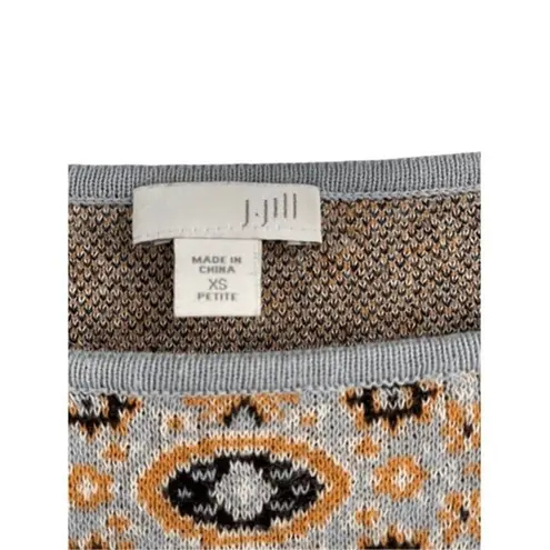 S5 J. Jill Women's Geometric Print 3/4 Sleeve Sweater XS