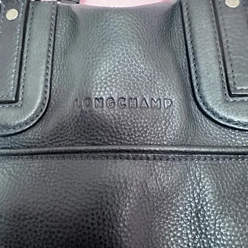 Longchamp  Cosmos‎ Grained Leather Zipper Top large Bowler bag