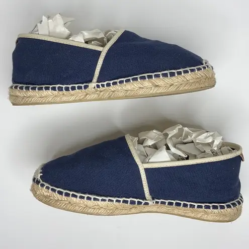 Toni Pons Blue Canvas Espadrilles Tan Trim Slip