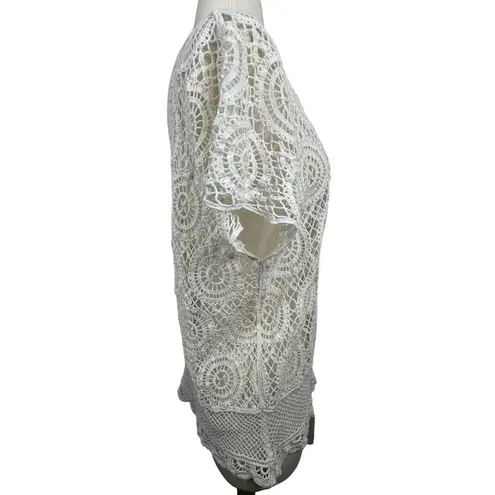 Handmade White Crochet Top Boho Chic Hippie Festival Casual Clean Earthy Size M