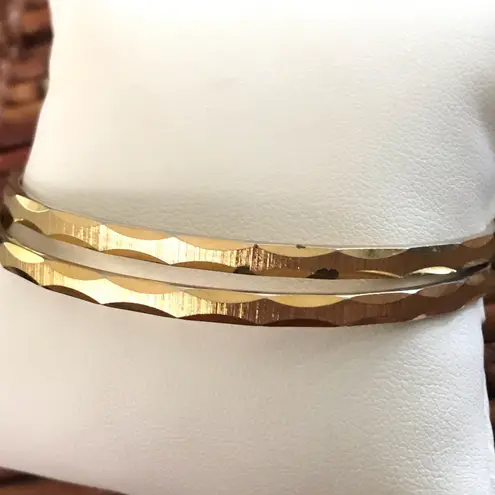 Monet  Gold Tone Bangle Bracelet Set of Two