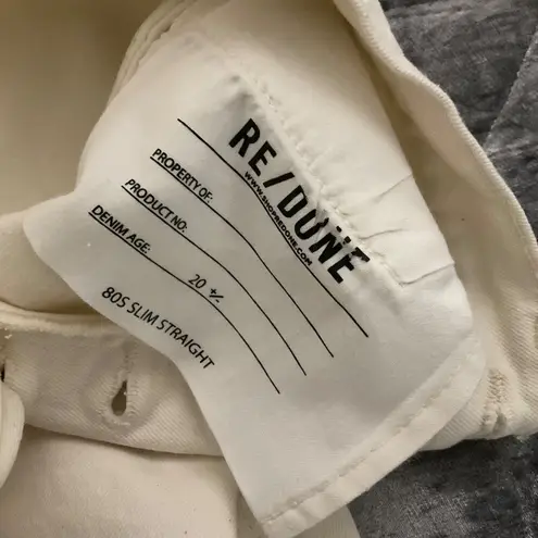 RE/DONE 80s Slim Straight White Denim Jeans Womens 25 Cotton retro vintage