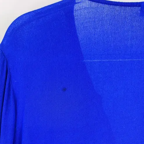 La Blanca Leaf It To Me Swim Cover Up Cut Out Sleeves Royal Blue Teal Coral L