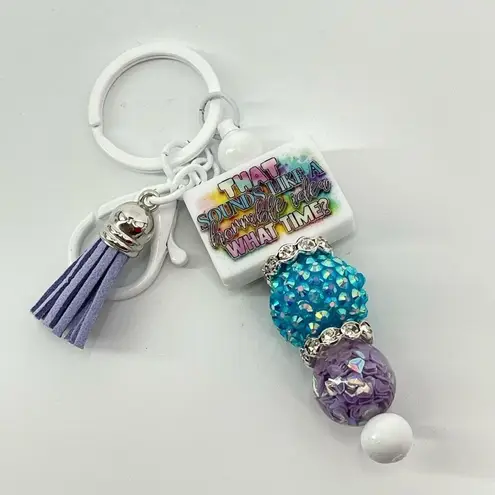 The Bar Keychain purse charm Beaded Keychain For Women,  Keychain, Silicone bead keyc