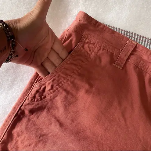 Natural Reflections plus size twill cotton shorts coral Terracotta mid rise