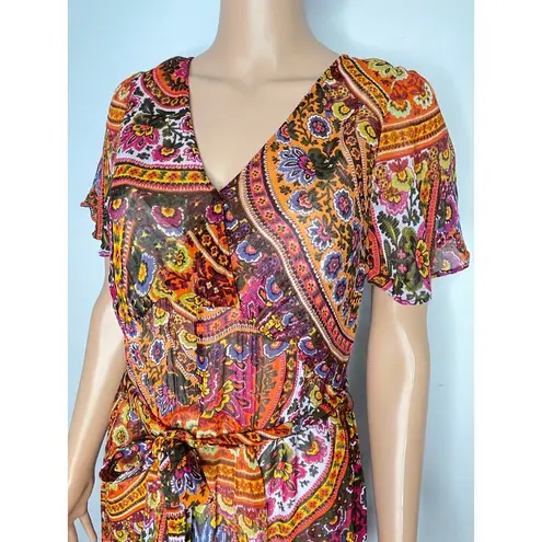 Akemi + Kin Anthropologie Murol Wrapped Boho Maxi Dress size 12