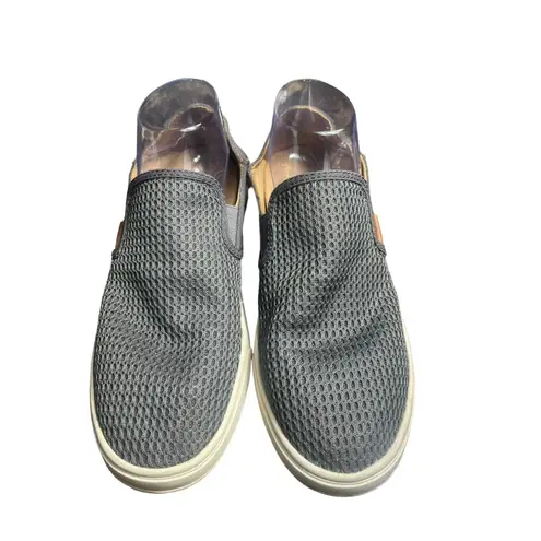 Olu’kai Pehuea Size 8.5 Women’s Grey & White Mesh Slip On Loafers Shoes #S60